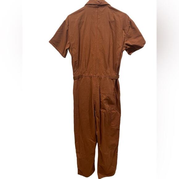 Pistola Grover Cotton Utility Jumpsuit‎ Short Sleeve Brown- Medium - Picture 3 of 11